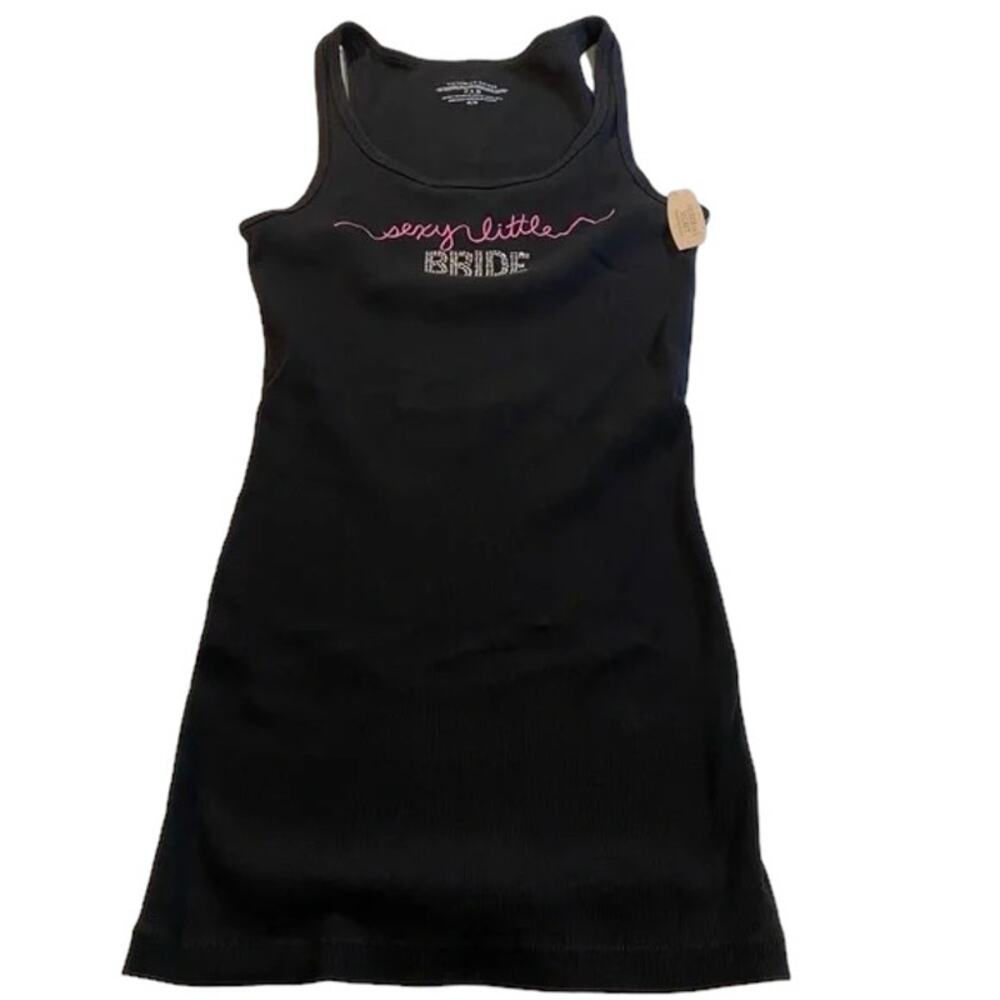 Victoria Secret NEW Sexy Little Bride Black Tank Top Small/Medium Bachelorette